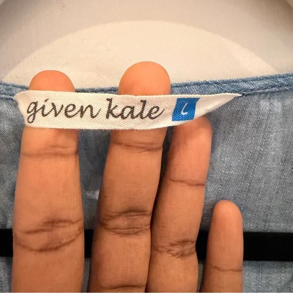 Light Blue Mini Dress with Button Front - Picture 3 of 6